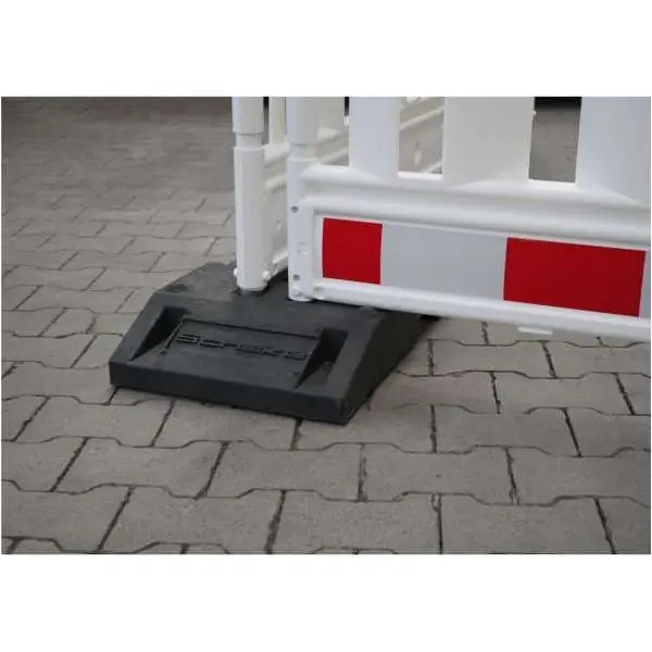 Patka pro mobilní silniční zábranu EURO2|3, černá, recykl. pryž, 28 kg, 800×400×120 mm